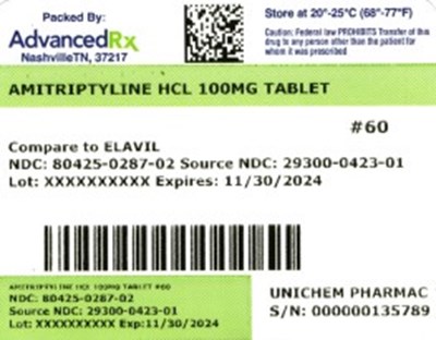 label 2 - Amitriptyline HCL 80425 0287 02